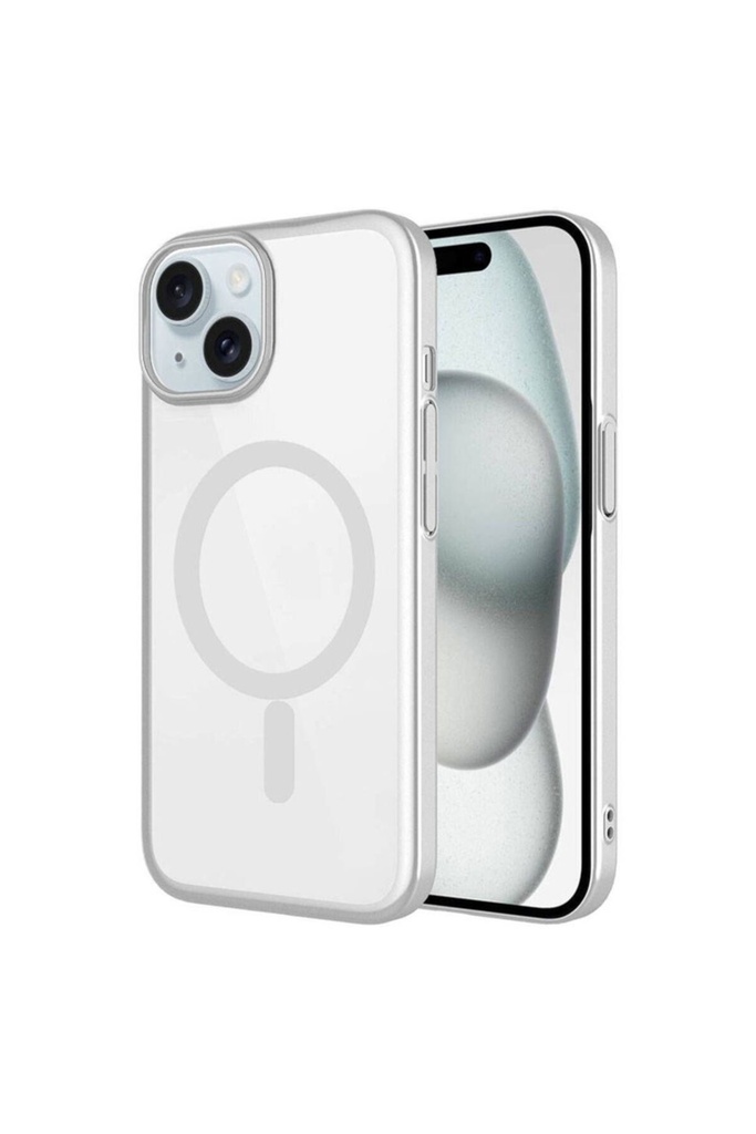 Apple iPhone 15 Plus Uyumlu Kılıf Wireless Şarj Özellikli Sert PC Zore Mat Riksos M-safe Kapak