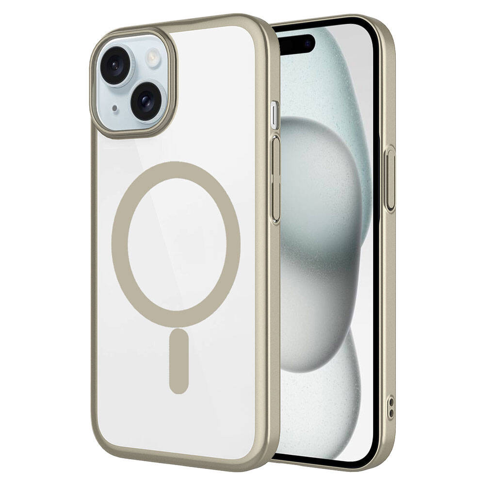 Apple iPhone 15 Plus Uyumlu Kılıf Wireless Şarj Özellikli Sert PC Zore Mat Riksos M-safe Kapak
