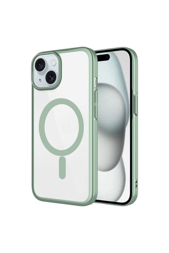 Apple iPhone 15 Plus Uyumlu Kılıf Wireless Şarj Özellikli Sert PC Zore Mat Riksos M-safe Kapak