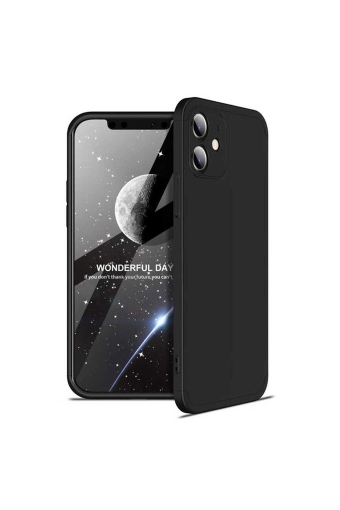 [RNZ-TA48514] Apple iPhone 12 Uyumlu Kılıf Zore Ays Kapak (Siyah)