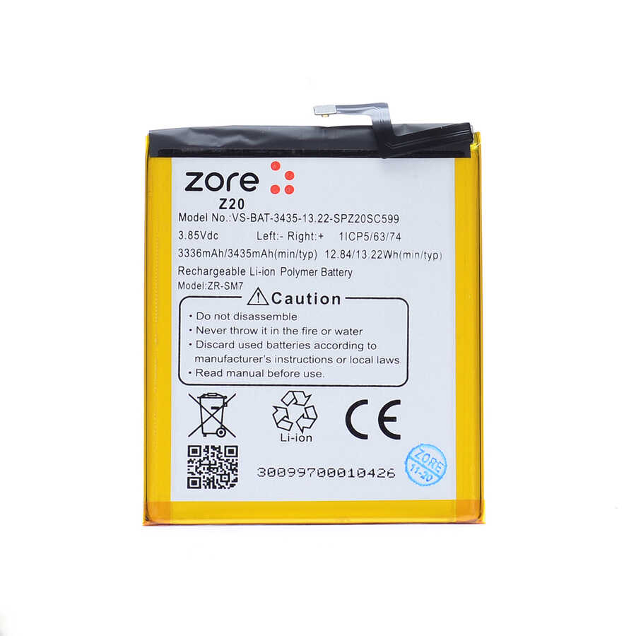 Vestel Venüs Z20 Uyumlu Zore Tam Orjinal Batarya