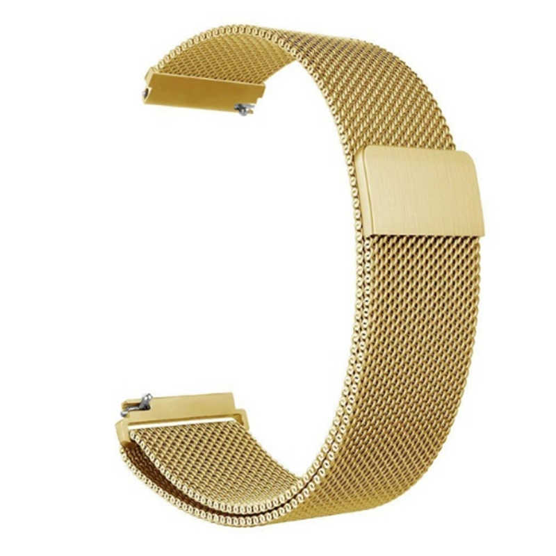 Samsung Gear S2 (20mm) Uyumlu Kordon Hasır Metal Mıknatıslı Zore KRD-12 Kayış