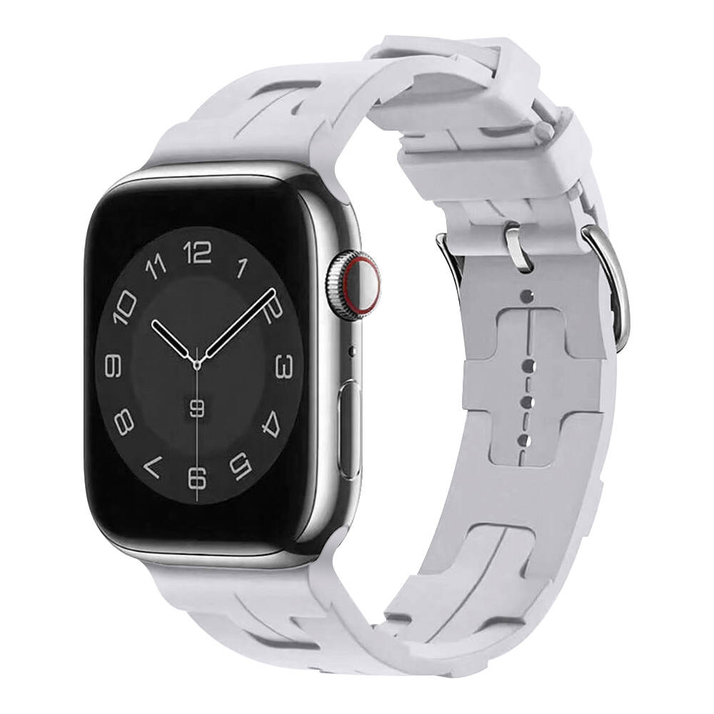 Apple Watch 40mm Uyumlu Kordon Silikon Yumuşak Esnek Metal Klipsli KRD-92 Kayış
