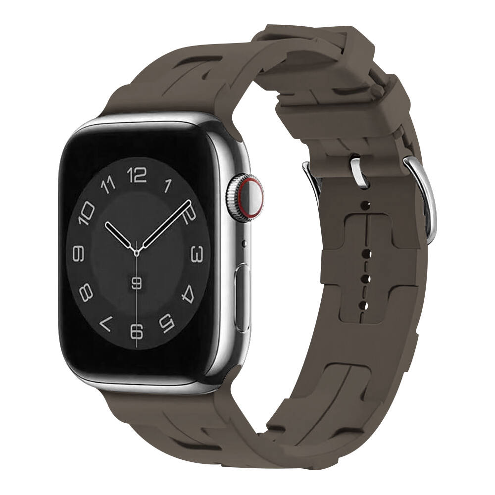Apple Watch 42mm Uyumlu Kordon Silikon Yumuşak Esnek Metal Klipsli KRD-92 Kayış