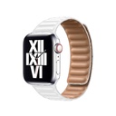 ​​​Apple Watch 44mm Uyumlu Kordon Suni Deri Baklalı KRD-34 Kayış