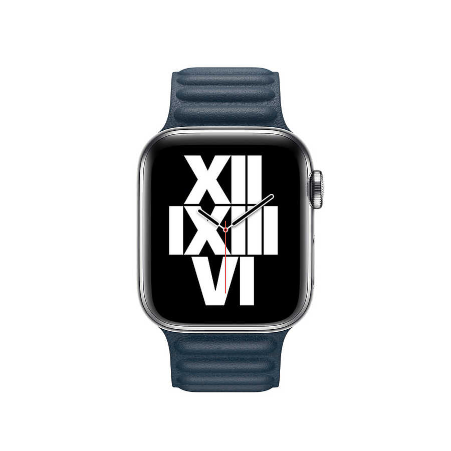 ​​​Apple Watch 42mm Uyumlu Kordon Suni Deri Baklalı KRD-34 Kayış
