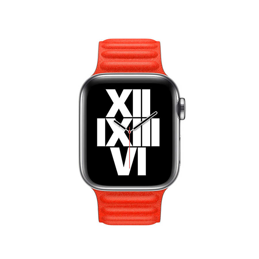 ​​​Apple Watch 40mm Uyumlu Kordon Suni Deri Baklalı KRD-34 Kayış