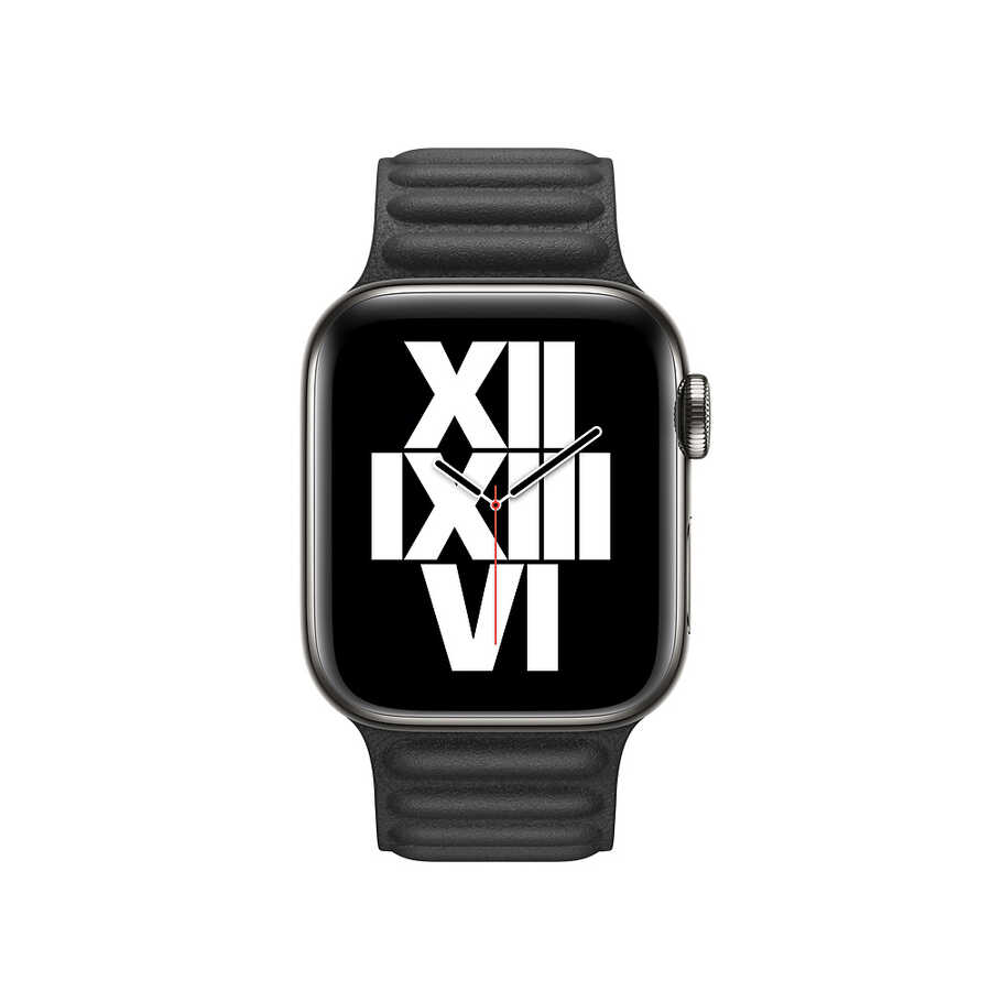 [RNZ-TA50301] ​​​Apple Watch 38mm Uyumlu Kordon Suni Deri Baklalı KRD-34 Kayış (Siyah)
