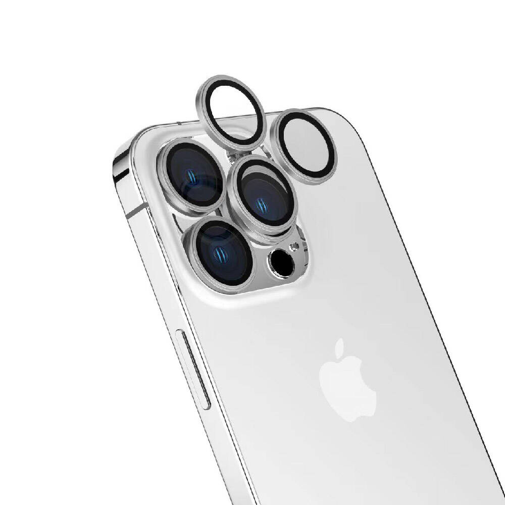 Apple iPhone 15 Pro Uyumlu Zore Safir CL-15 Parmak İzi Bırakmayan Anti-Reflective Kamera Lens Koruyucu
