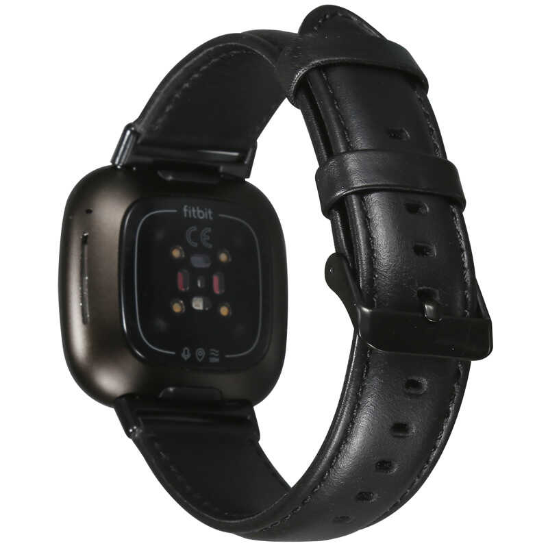 [RNZ-TA52404] Apple Watch 38mm Uyumlu Wiwu Leather Watchband Deri Kordon (Siyah)