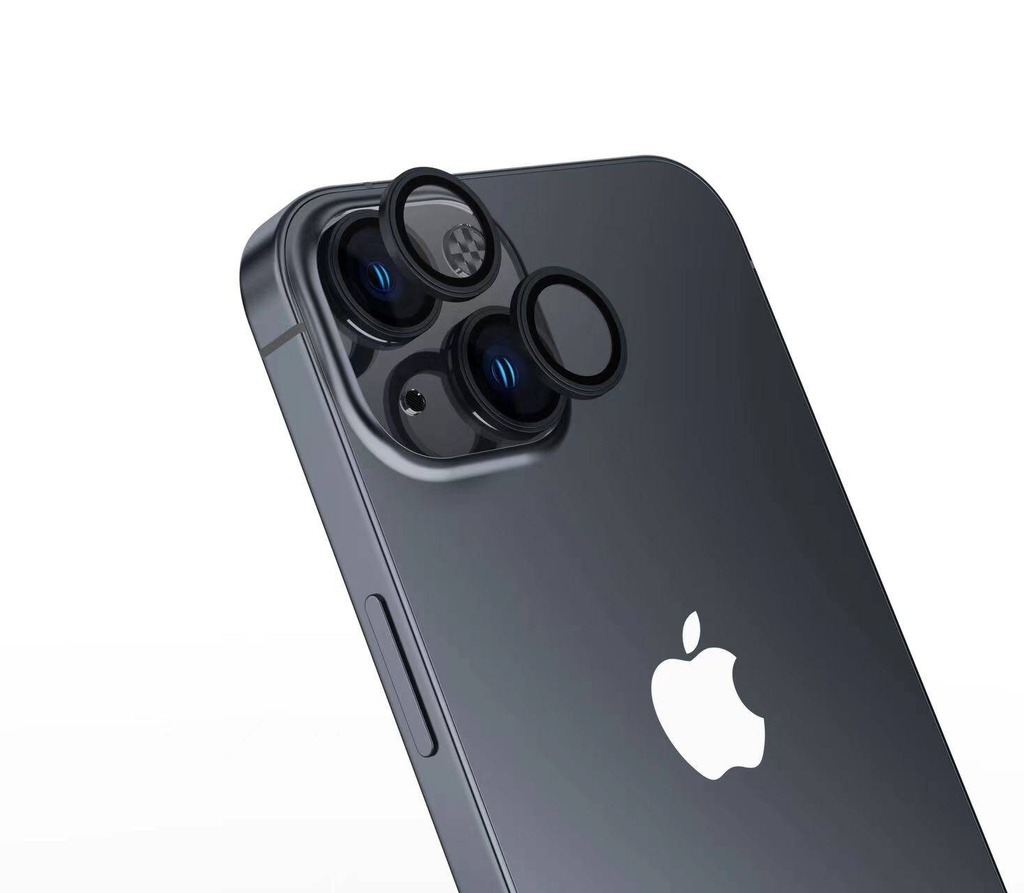 [RNZ-TA97484] Apple iPhone 15 Plus Uyumlu Zore Safir CL-15 Parmak İzi Bırakmayan Anti-Reflective Kamera Lens Koruyucu (Siyah)