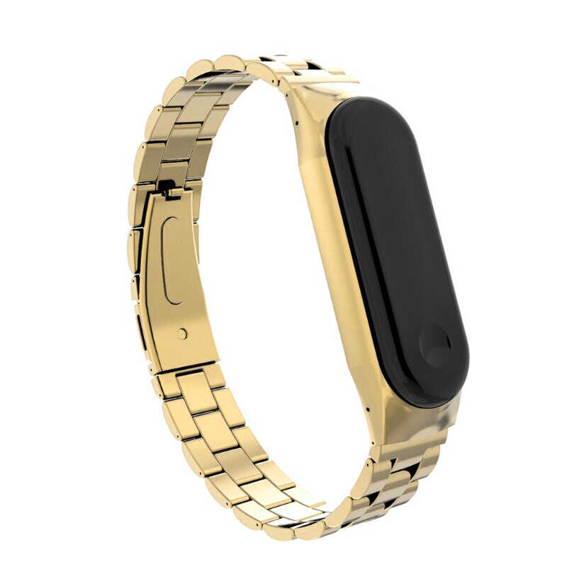 Xiaomi Mi Band 6 Uyumlu Kordon Paslanmaz Metal Baklalı Tasarım KRD-04 Kayış
