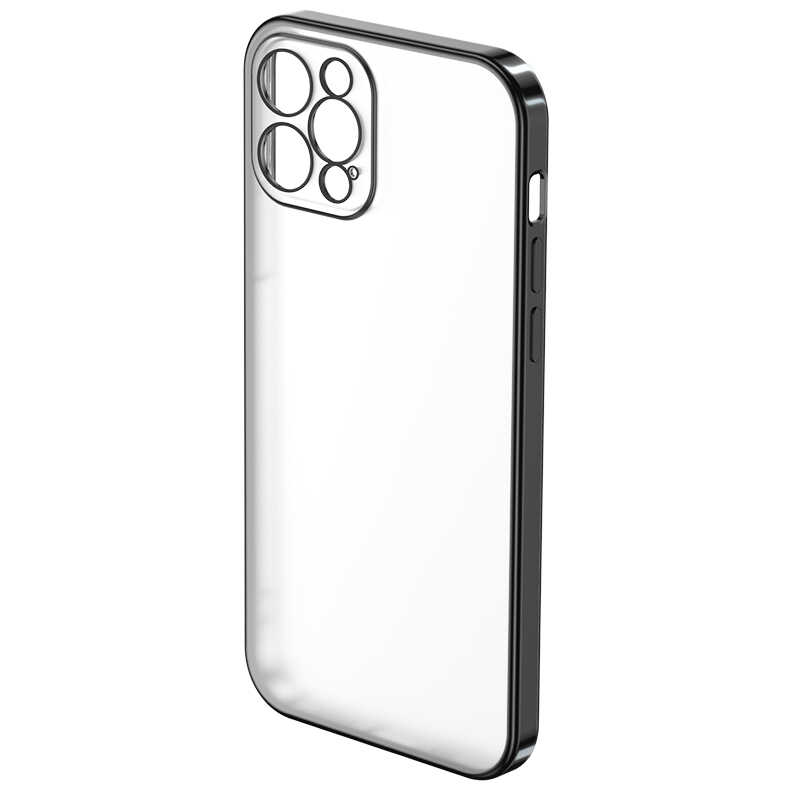 [RNZ-TA52016] Apple iPhone 12 Pro Uyumlu Benks Matte Electroplated TPU Kapak (Siyah)
