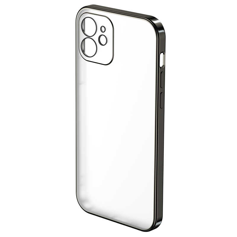 [RNZ-TA52019] Apple iPhone 12 Uyumlu Benks Matte Electroplated TPU Kapak (Siyah)