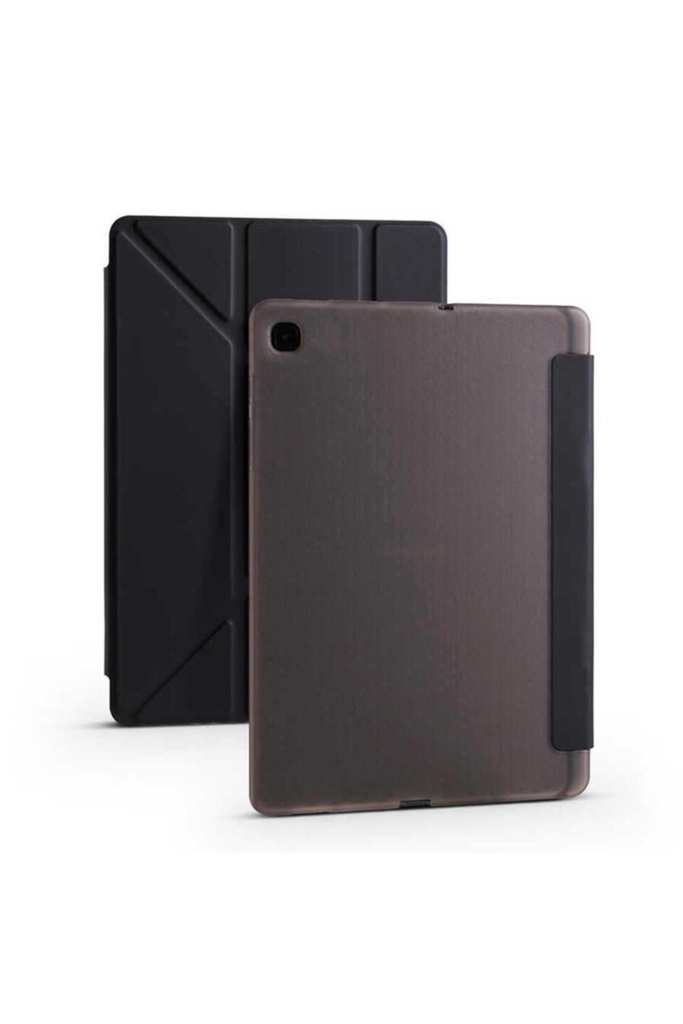[RNZ-TA51970] Samsung Galaxy Tab A7 10.4 T500 2020 Uyumlu Kılıf Zore Tri Folding Kalem Bölmeli Standlı Kılıf (Siyah)
