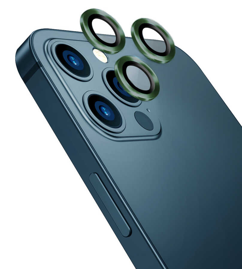[RNZ-TA52424] Apple iPhone 11 Pro Uyumlu ​​​Wiwu Lens Guard (Koyu Yeşil)