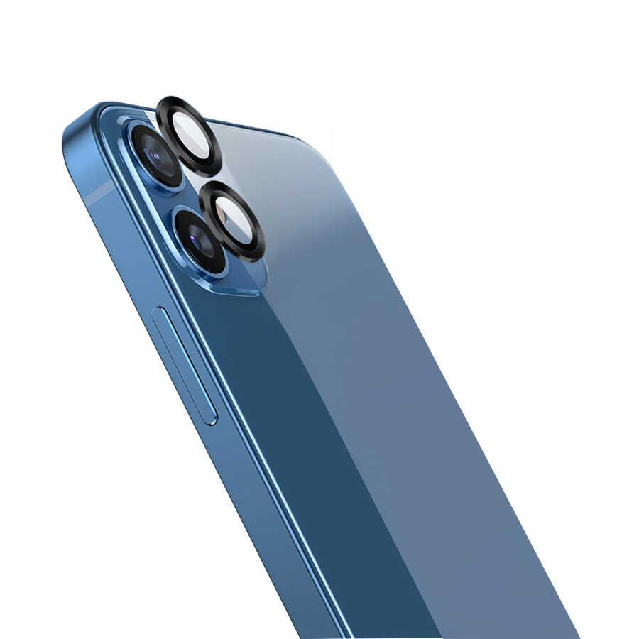 [RNZ-TA52428] Apple iPhone 12 Mini Uyumlu ​​​Wiwu Lens Guard (Siyah)
