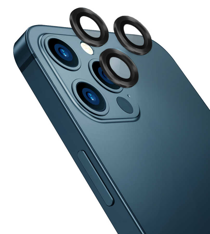 [RNZ-TA52452] Apple iPhone 12 Pro Max Uyumlu ​​​Wiwu Lens Guard (Siyah)