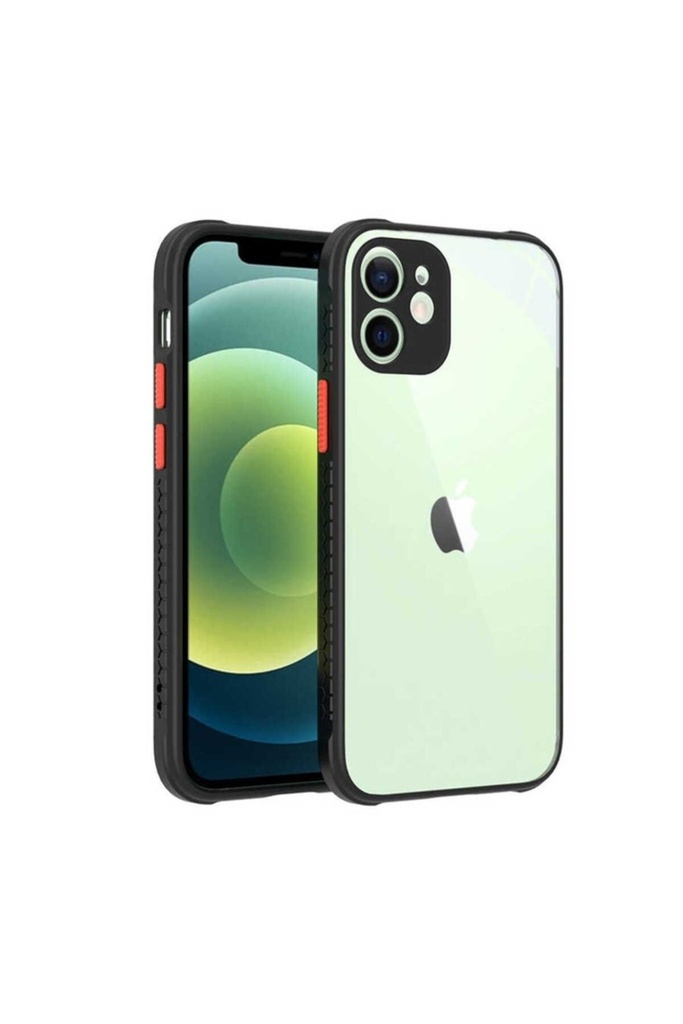 [RNZ-TA51769] Apple iPhone 12 Uyumlu Kılıf ​​Zore Kaff Kapak (Siyah)