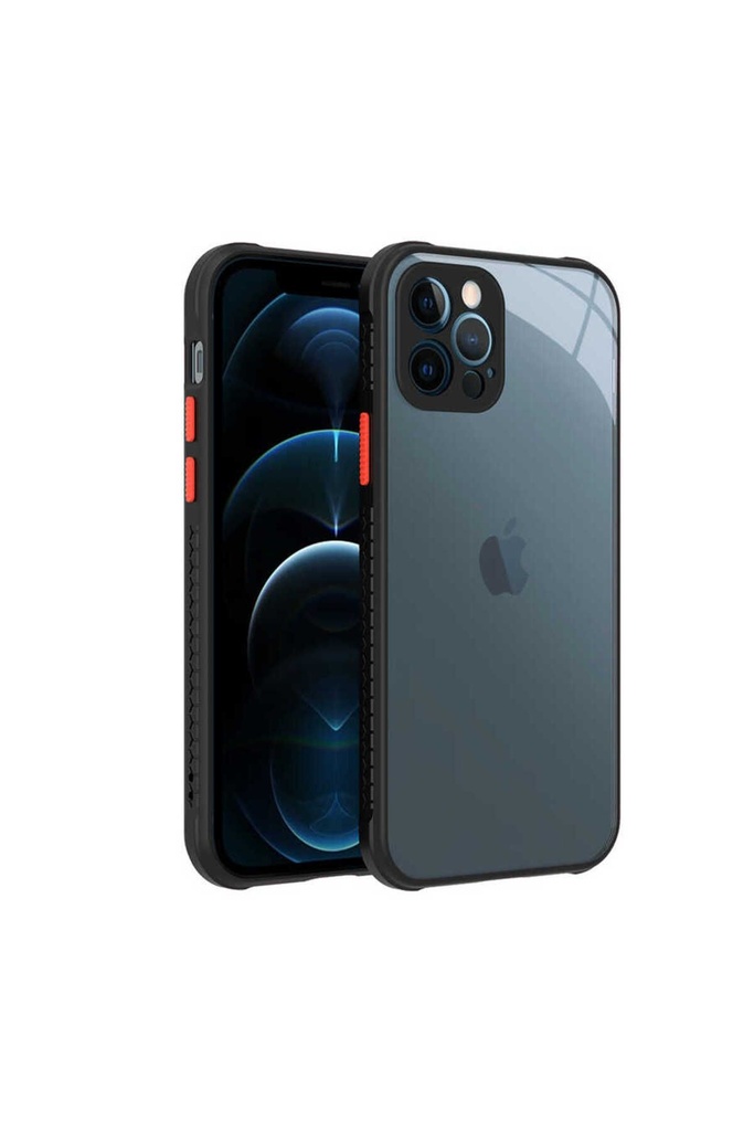 [RNZ-TA51774] Apple iPhone 12 Pro Uyumlu Kılıf ​​Zore Kaff Kapak (Siyah)