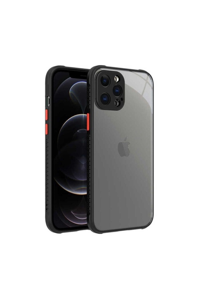 [RNZ-TA51779] Apple iPhone 12 Pro Max Uyumlu Kılıf ​​Zore Kaff Kapak (Siyah)