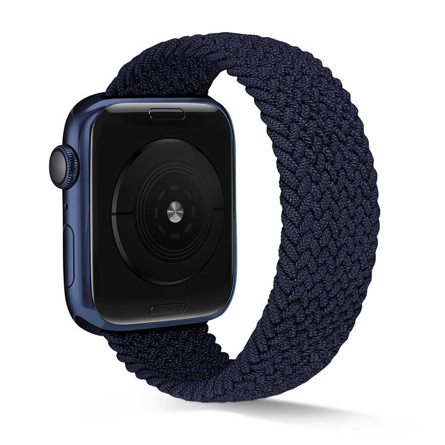 Apple Watch 38mm Uyumlu Kordon Örgü İşlemeli Esnek KRD-38 Medium Kordon