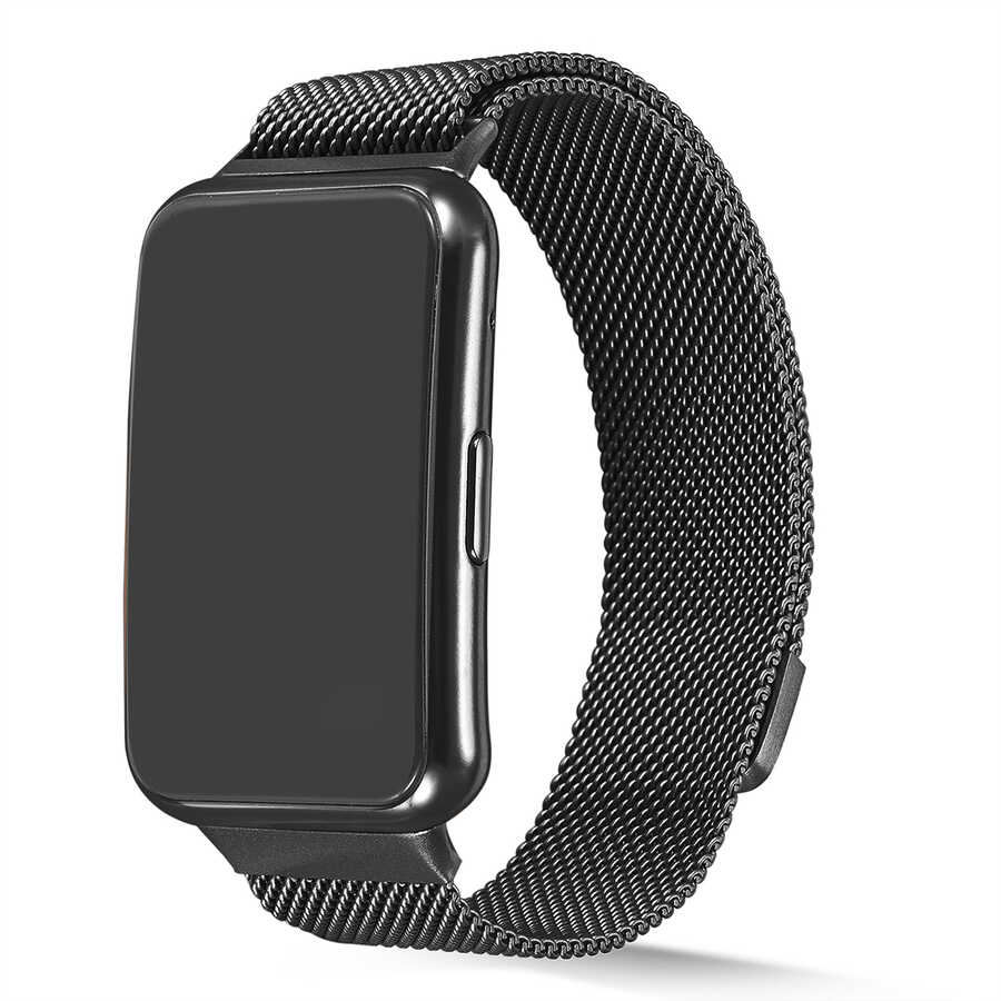 Huawei Watch Fit Uyumlu Kordon Hasır Metal Mıknatıslı Örgü Zore KRD-01 Kayış