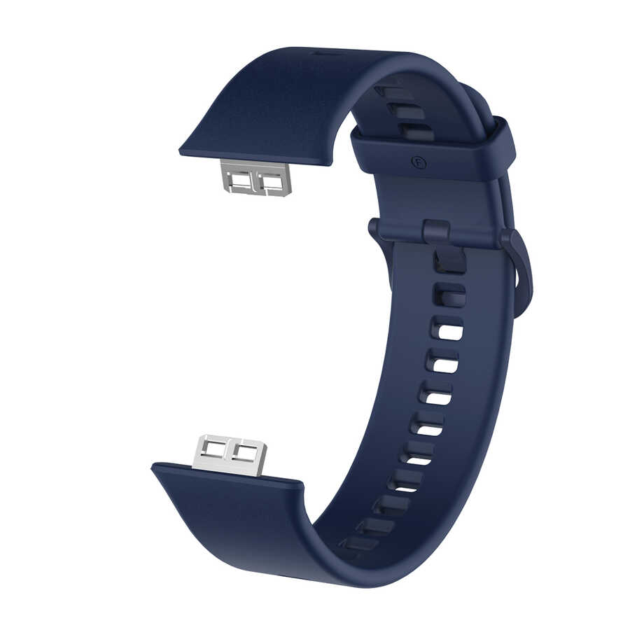Huawei Watch Fit Uyumlu Kordon Silikon Yumuşak Esnek Aparatlı KRD-43 Kayış