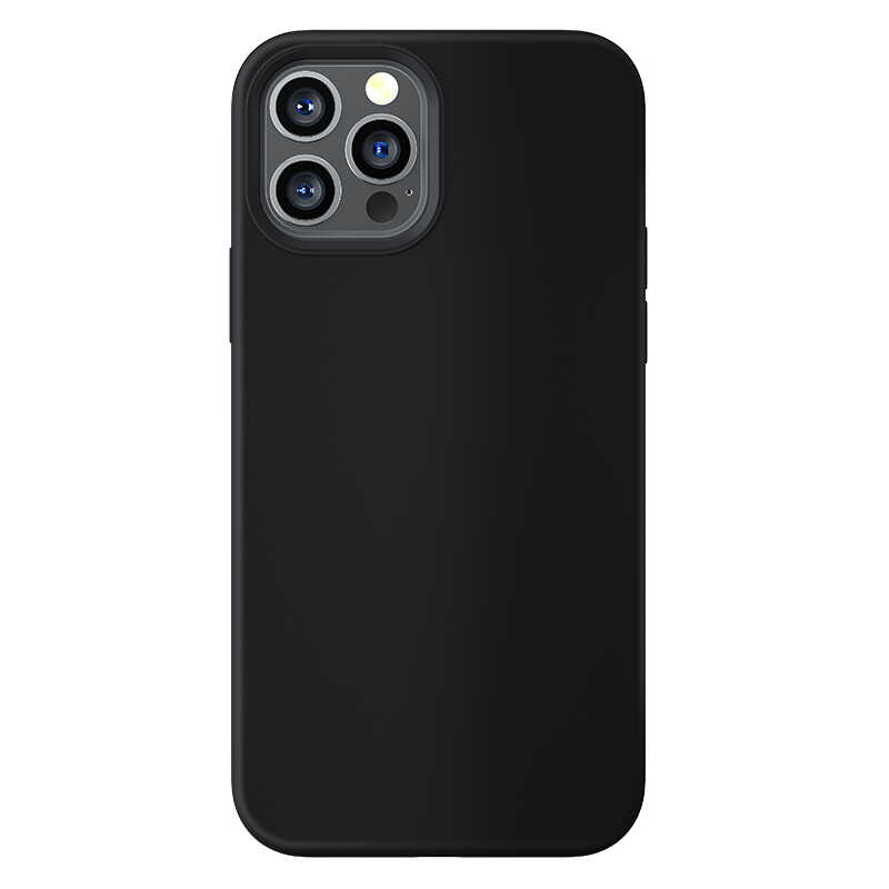 [RNZ-TA51569] Apple iPhone 12 Pro Max Uyumlu Kılıf Benks M-safe Magnetic Original Apple MFI Certified Silikon Kapak (Siyah)
