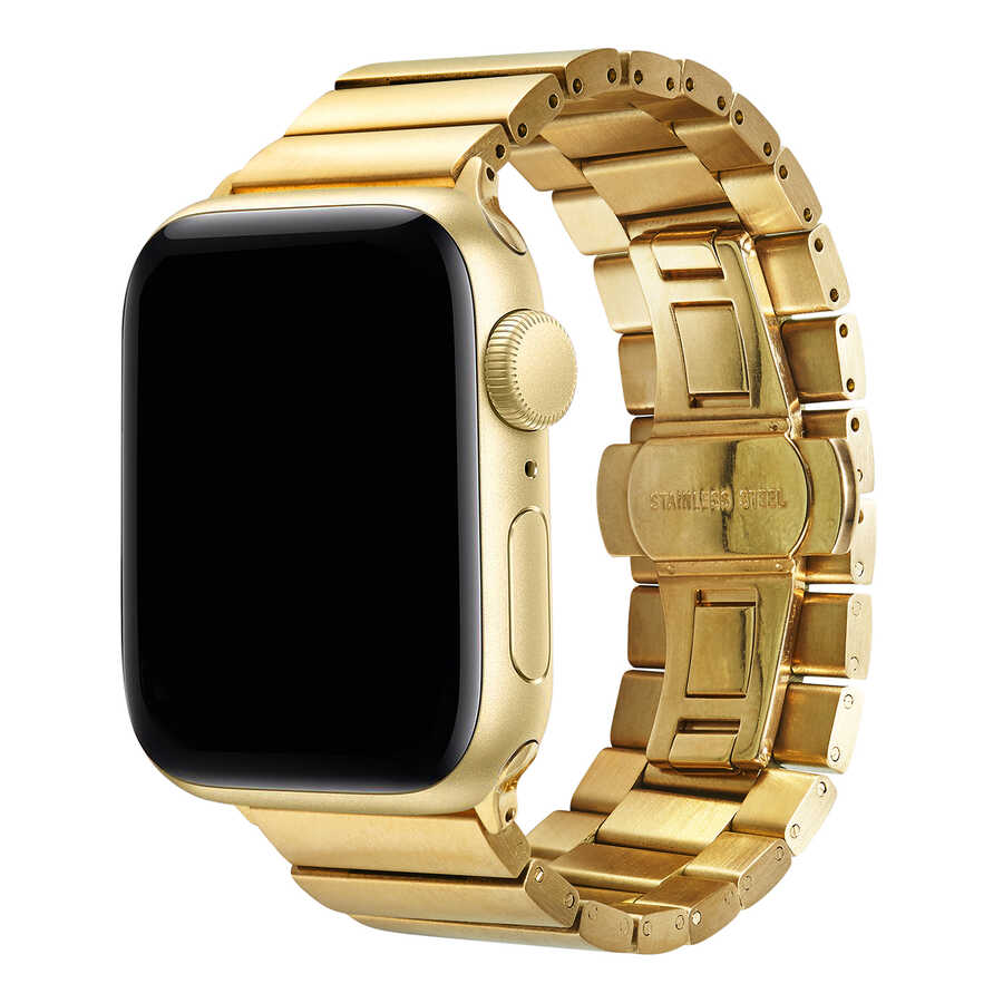 Apple Watch 42mm Uyumlu Kordon Metal Paslanmaz KRD-41 Kayış