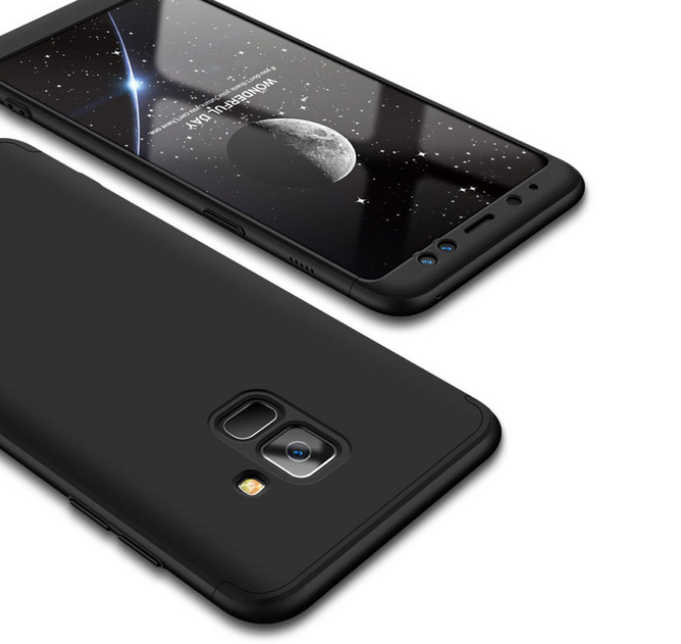 [RNZ-TA403] Samsung Galaxy A8 Plus 2018 Uyumlu Kılıf Zore Ays Kapak (Siyah)