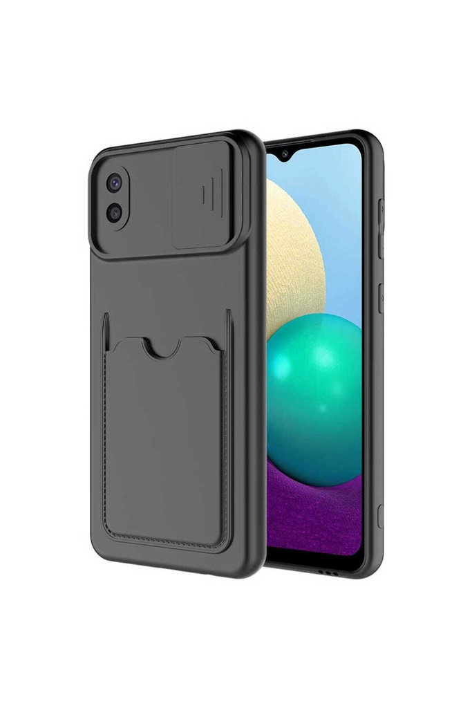[RNZ-TA55357] Samsung Galaxy A02 Uyumlu Kılıf ​Zore Kartix Kapak (Siyah)