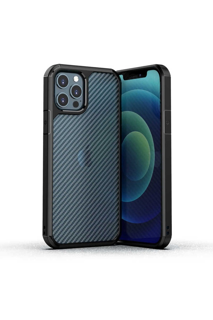 [RNZ-TA51531] Apple iPhone 12 Pro Max Uyumlu Kılıf Zore İnoks Kapak (Siyah)