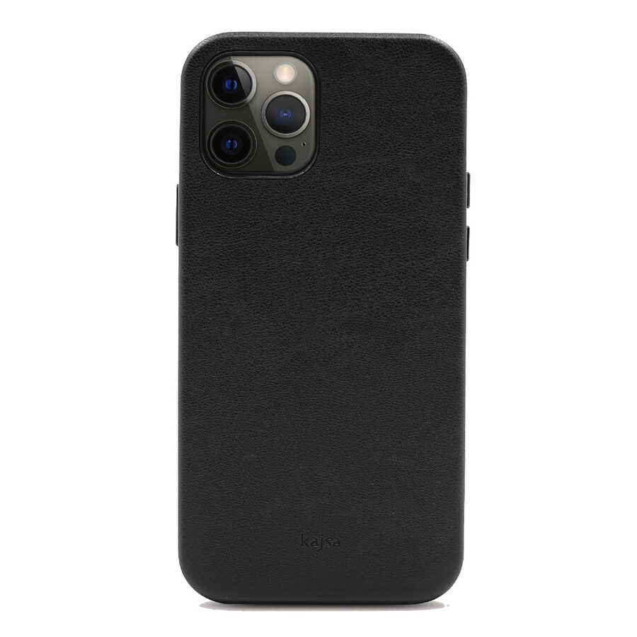 [RNZ-TA56808] Apple iPhone 12 Pro Max Uyumlu Kılıf ​Kajsa Crazy Horse Kapak (Siyah)