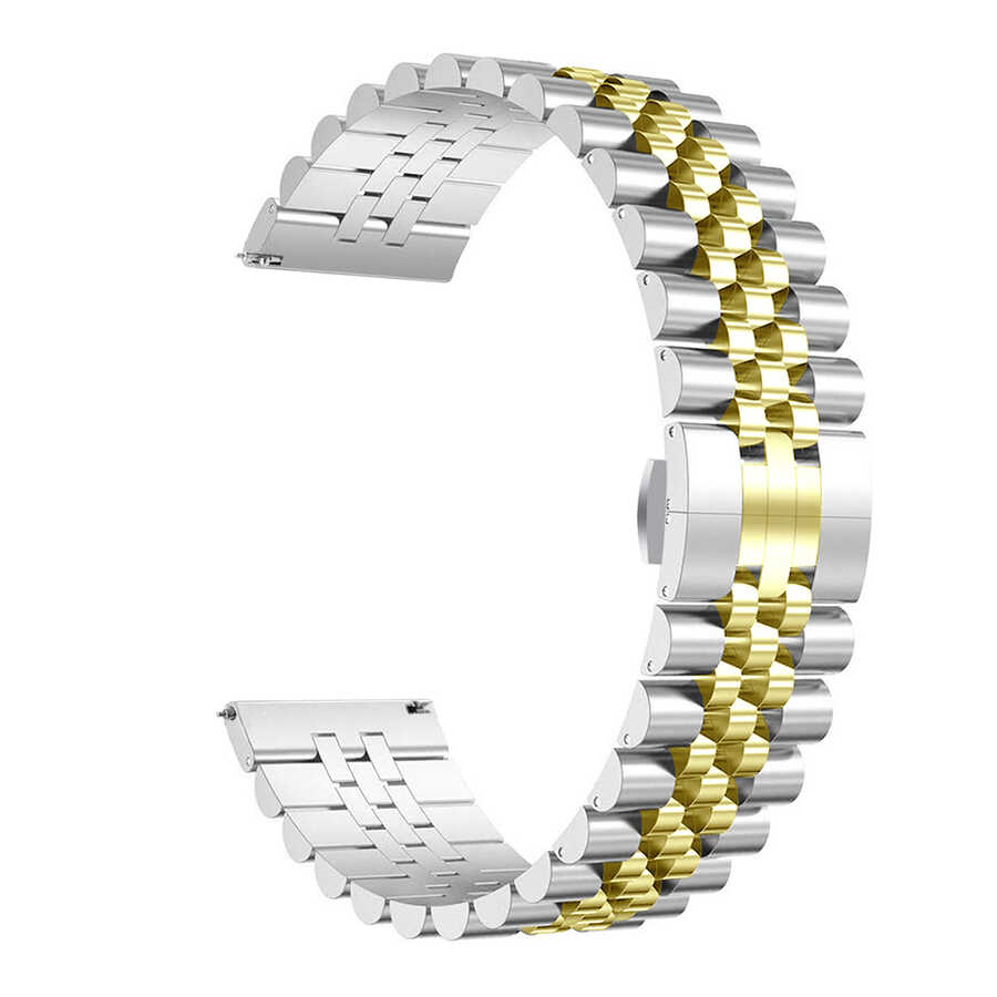 Huawei GT2 42mm 20mm Uyumlu Kordon Paslanmaz Çelik Rolex Metal KRD-36 Kayış