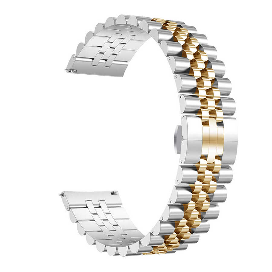 Huawei GT2 42mm 20mm Uyumlu Kordon Paslanmaz Çelik Rolex Metal KRD-36 Kayış