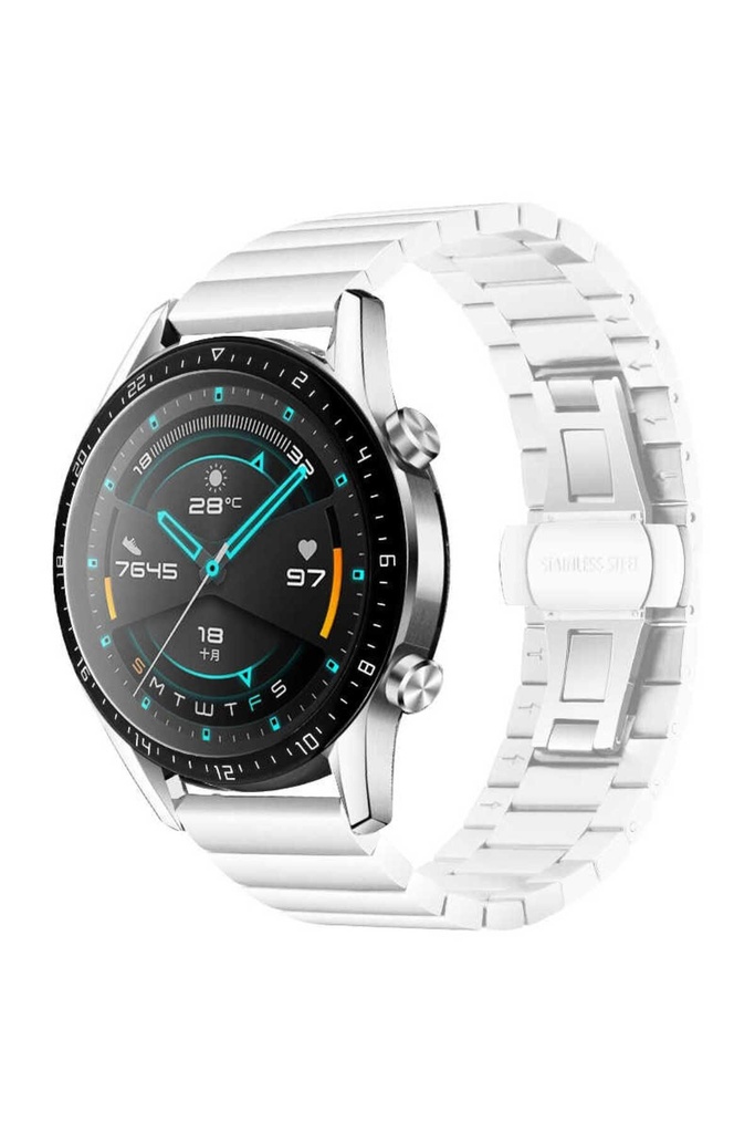 Samsung Galaxy Watch 46mm (22mm) Uyumlu Kordon Metal Seramik Şık KRD-16 Kayış