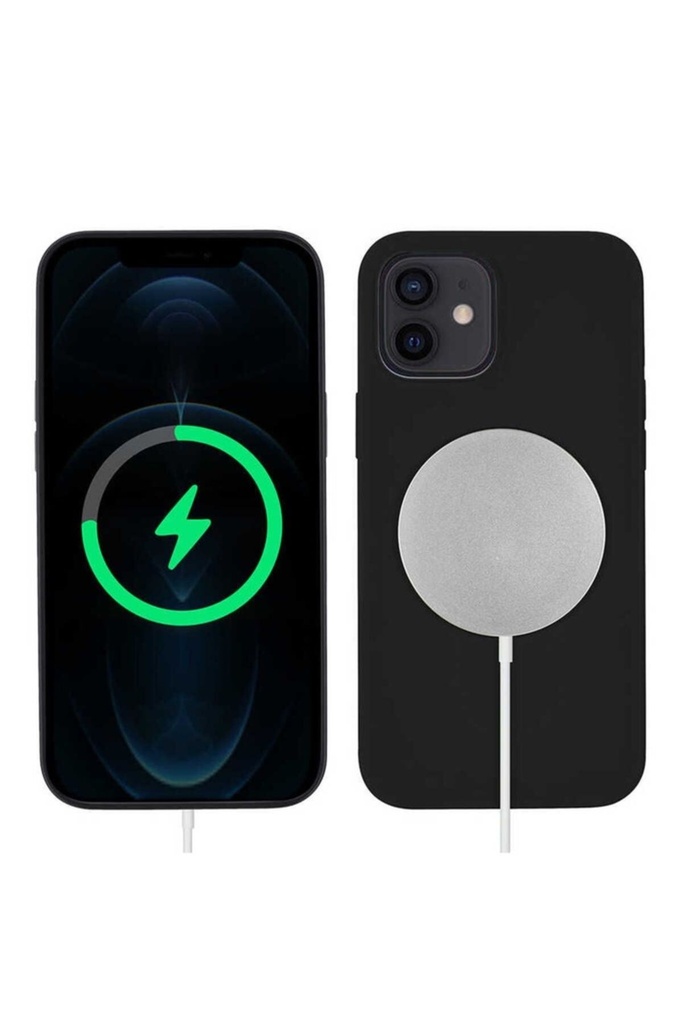 [RNZ-TA50722] Apple iPhone 12 Uyumlu Kılıf Zore Silksafe Wireless Kapak (Siyah)