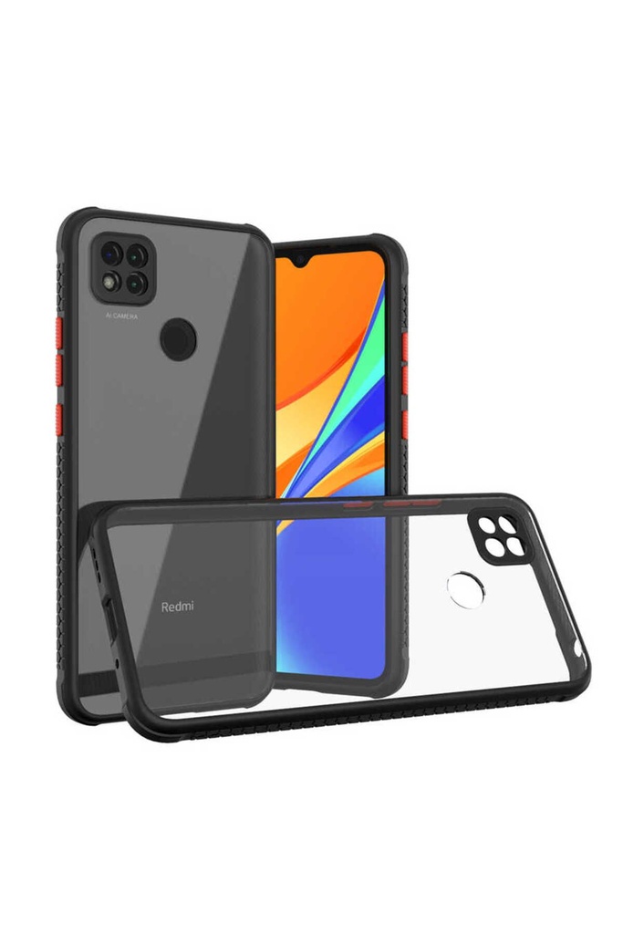 [RNZ-TA55750] Xiaomi Redmi 9C Uyumlu Kılıf ​​Zore Kaff Kapak (Siyah)