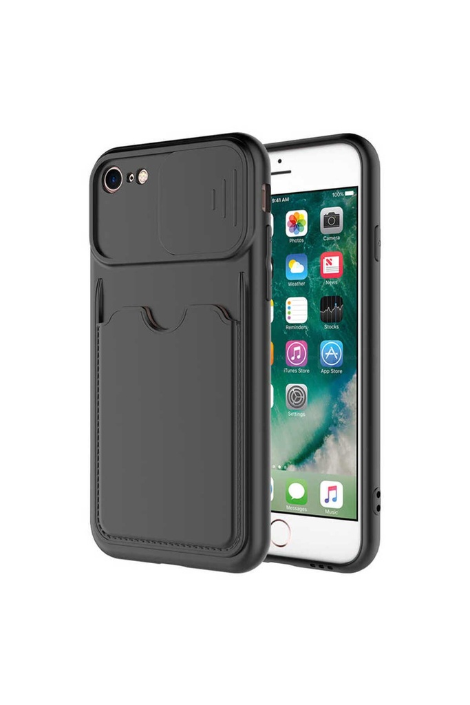 [RNZ-TA55121] Apple iPhone 8 Uyumlu Kılıf ​Zore Kartix Kapak (Siyah)