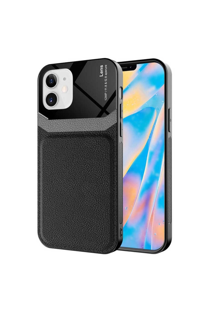 [RNZ-TA54542] Apple iPhone 12 Uyumlu Kılıf ​Zore Emiks Kapak (Siyah)