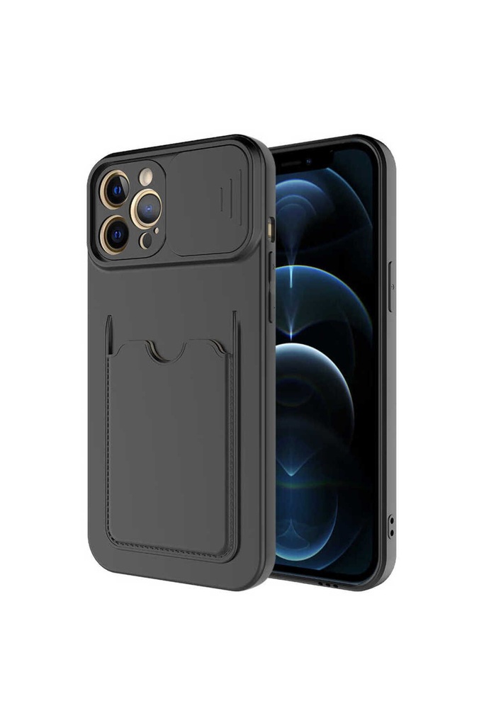 [RNZ-TA55187] Apple iPhone 12 Pro Max Uyumlu Kılıf ​Zore Kartix Kapak (Siyah)