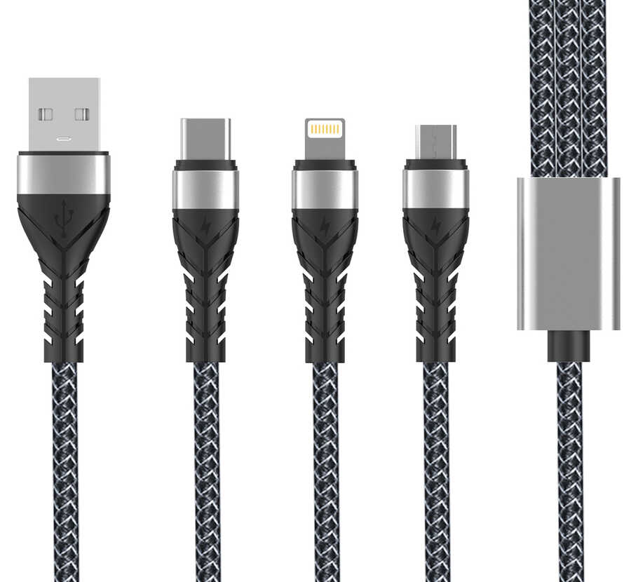 [RNZ-TA55266] Zore Bax 3 in 1 Usb Kablo 1.2M