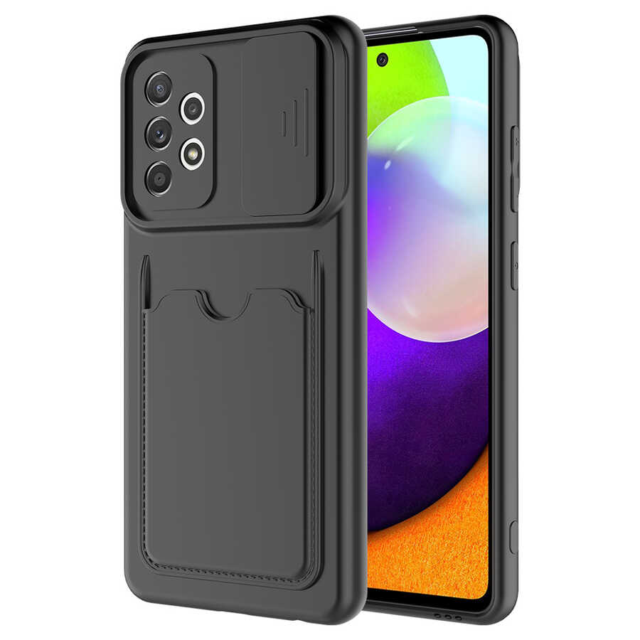 [RNZ-TA55278] Samsung Galaxy A72 Uyumlu Kılıf ​Zore Kartix Kapak (Siyah)