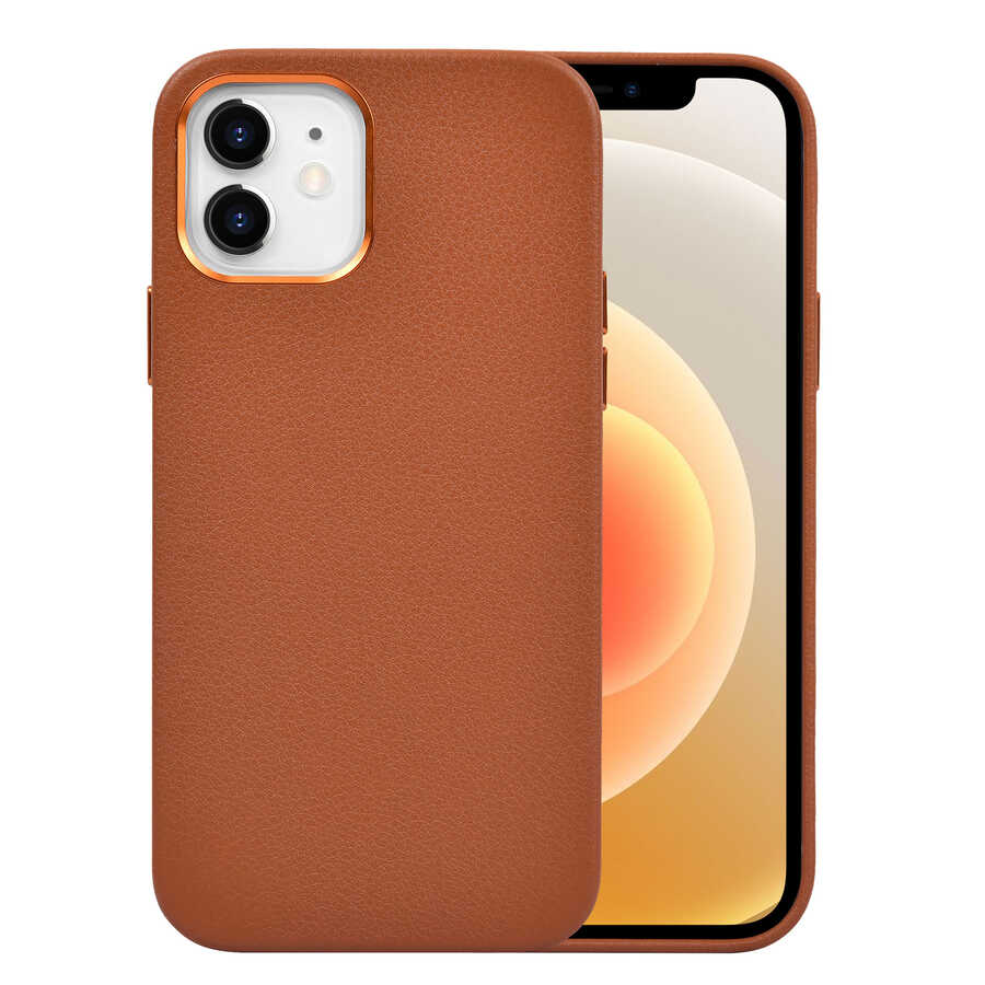 Apple iPhone 12 Uyumlu Kılıf Wiwu Calfskin Kapak