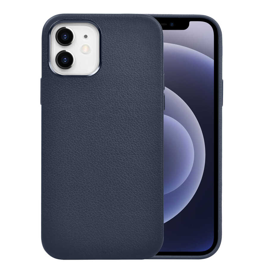 Apple iPhone 12 Uyumlu Kılıf Wiwu Calfskin Kapak