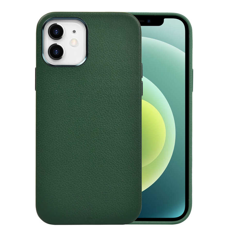 Apple iPhone 12 Uyumlu Kılıf Wiwu Calfskin Kapak