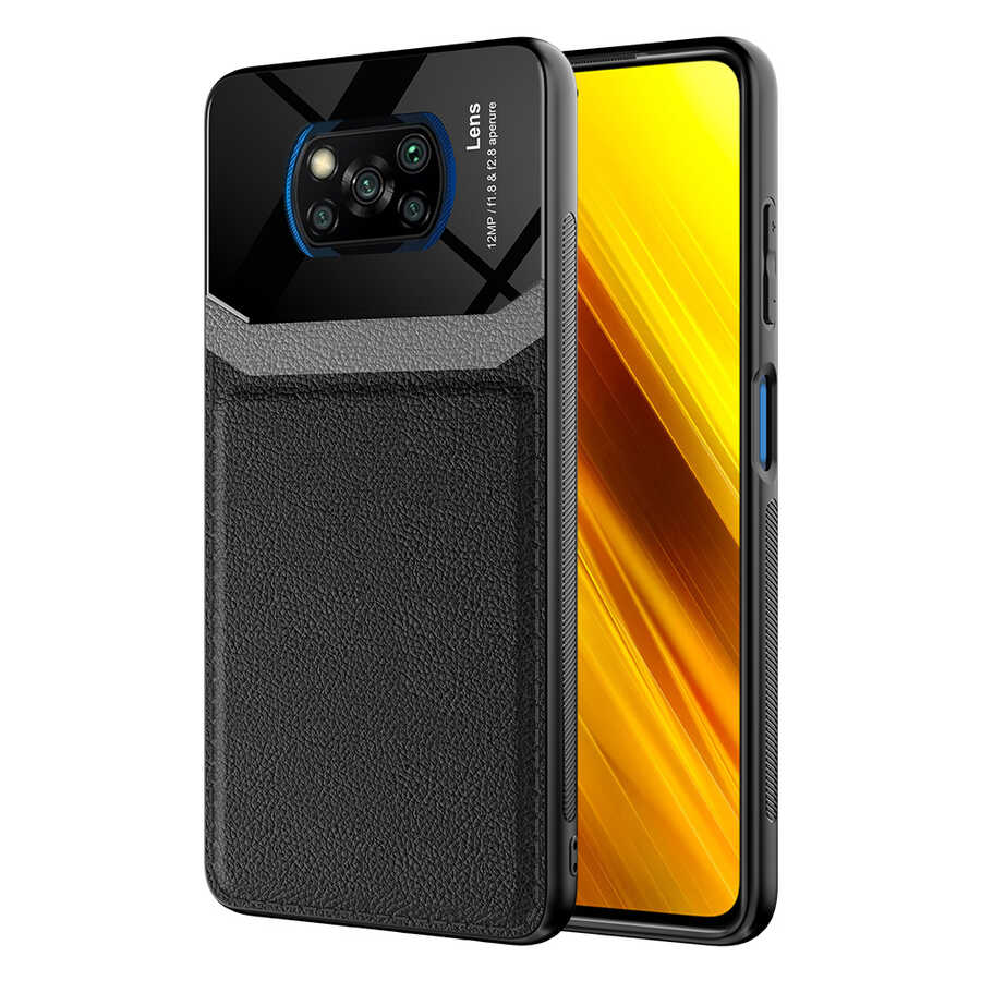 [RNZ-TA55026] Xiaomi Poco X3 Uyumlu Kılıf ​Zore Emiks Kapak (Siyah)
