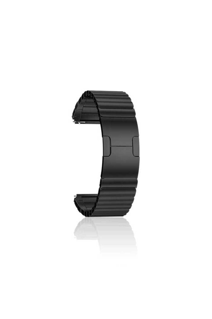 [RNZ-TA54891] Samsung Galaxy Watch 46mm Uyumlu 22mm Kordon Paslanmaz Çelik Luxury Metal KRD-35 Kayış (Siyah)