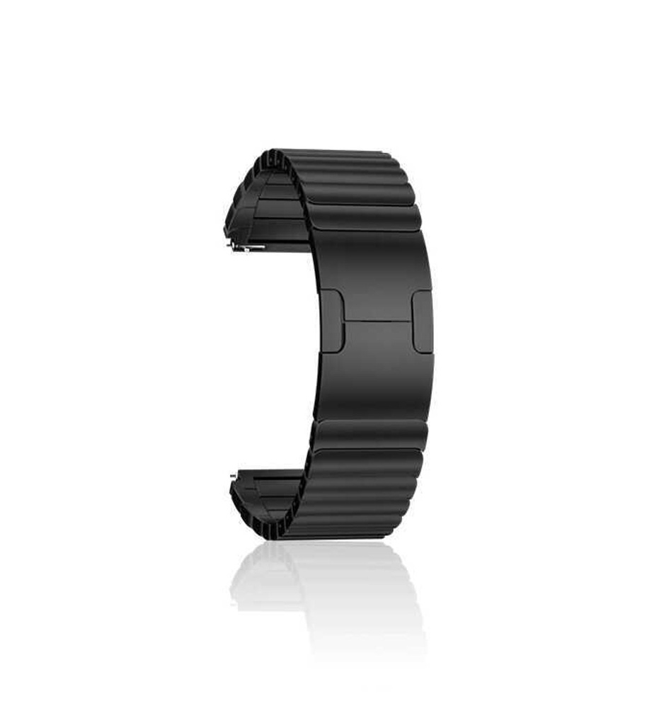 [RNZ-TA54897] Xiaomi  Amazfit Pace 22mm Uyumlu Kordon Paslanmaz Çelik Luxury Metal KRD-35 Kayış (Siyah)